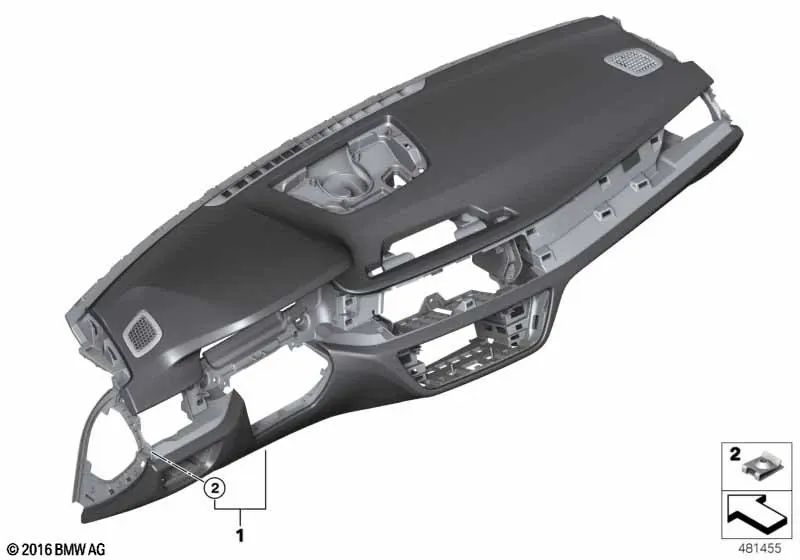 Instrumento de panel de cuero con Head-Up Display para BMW G11, G12 (OEM 51459388887). Original BMW.