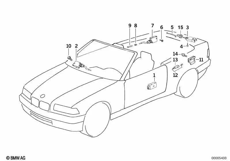 Barra de conexión para BMW E36 (OEM 51258173724). Original BMW