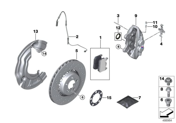 Disco De Freno Ventilado Izquierdo/Derecho Medidas 380X30 Para Bmw F87 F80 F82 F83. Original