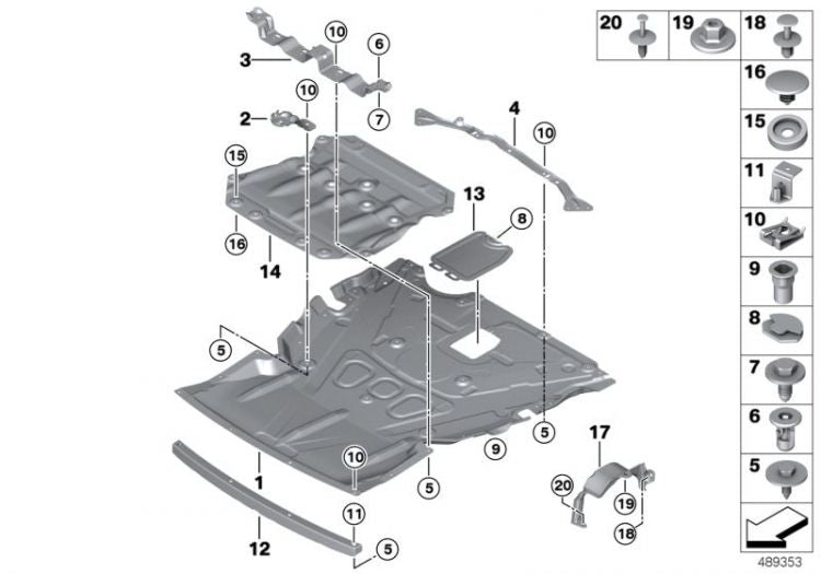 Apantall. Comp. Motor Tracción Int. Para Bmw F3X F2X. Original Recambios