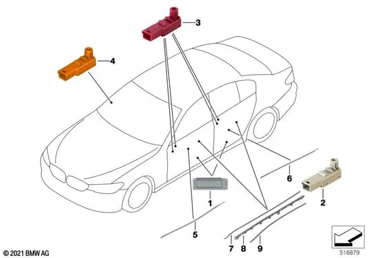 Luz Guía Puerta Ambiente trasera izquierda para BMW G38, G38N (OEM 63319329993). Original BMW