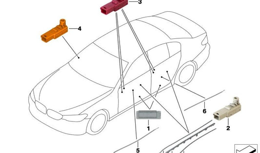 Condutor de luz para bolsa de mapas traseira direita para BMW G32 (OEM 63319330008). BMW original