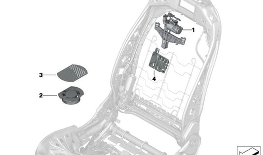 Regulador de altura del reposacabezas OEM 52107452225 para BMW G42, G20, G21, G80, G22, G26, G82, G83, F91, F92, F93, G14, G15, G16, G01, F97, G02, F98. Original BMW.