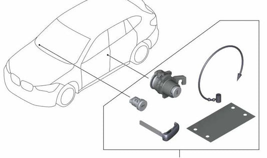 Mechanical lock for BMW F52, F45, F46, F48N, F49N (OEM 51217479345). Original BMW