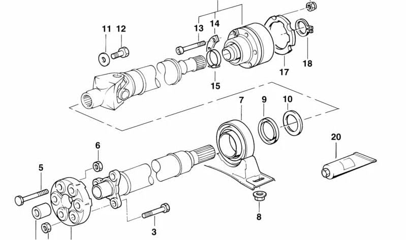 CV joint with knurled pin for BMW E38 (OEM 26111229772). Original BMW