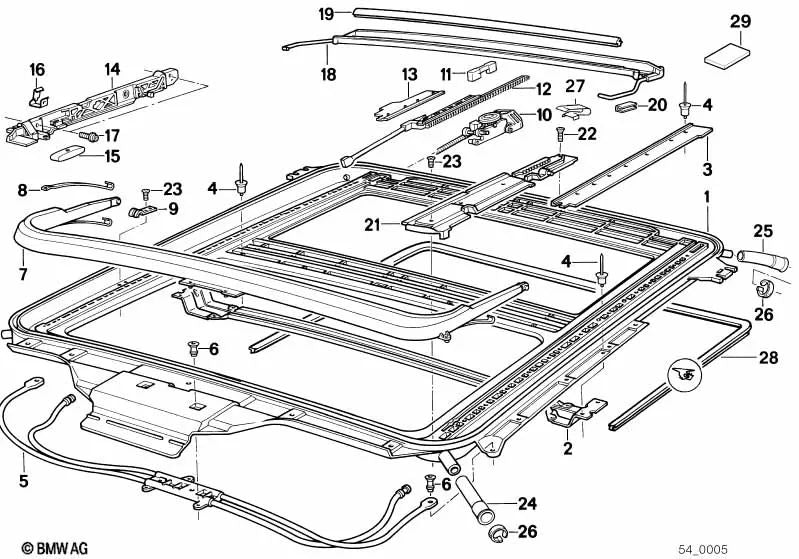 Abrazadera para BMW E31 (OEM 54128108209). Original BMW.