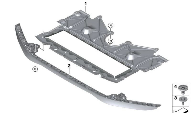 Spoiler anteriore OEM 51758080543 per BMW G87, G80, G81, G82, G83. BMW originale.