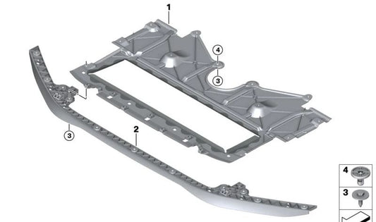 Aislamiento del compartimento del motor para BMW Serie 2 G87, Serie 3 G80, G81, Serie 4 G82, G83 (OEM 51758074612). Original BMW