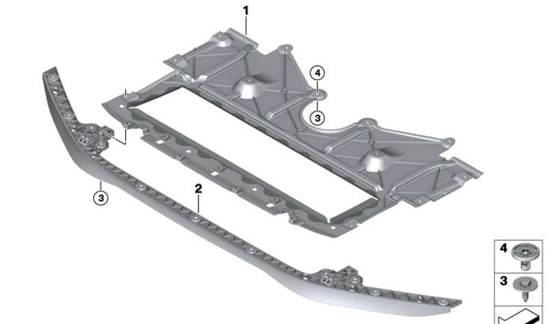 Aislamiento del compartimento del motor para BMW Serie 2 G87, Serie 3 G80, G81, Serie 4 G82, G83 (OEM 51758074612). Original BMW