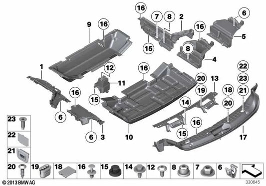 Kofferraumbodenstütze für BMW 5er F07, F07N (OEM 51479164455). Original BMW