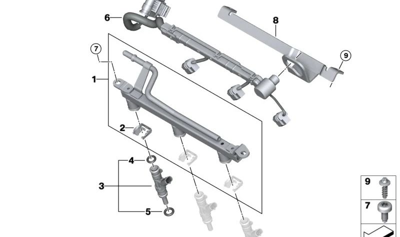 Retaining clip for BMW X1 U11, U12, X2 U10, X3 G45, X5 G05N, G18N, G61, G68, Series 7 G70, Mini F65, F66, U25 (OEM 13535A19BB3). Genuine BMW