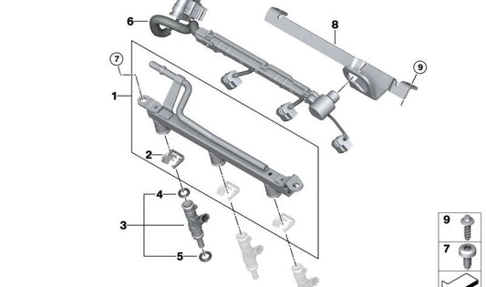 Halteklammer für BMW X1 U11, U12, X2 U10, X3 G45, X5 G05N, G18N, G61, G68, Serie 7 G70, Mini F65, F66, U25 (OEM 13535A19BB3). Original BMW