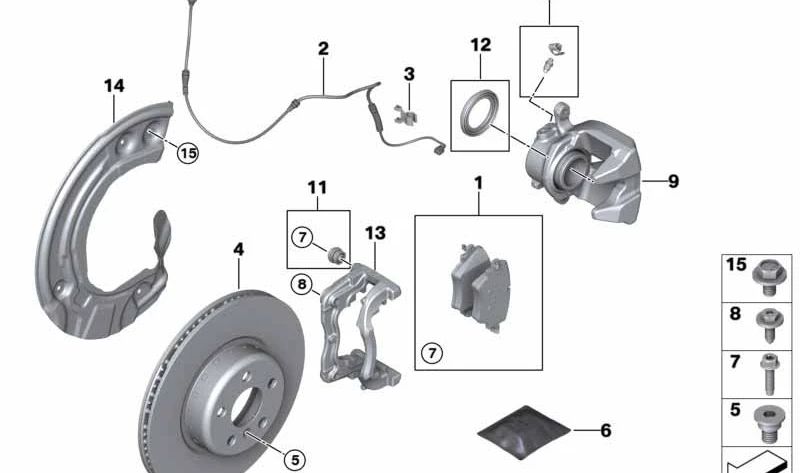 Sufaros links OEM 34106870529 für BMW G01, G08, G02. Original BMW.