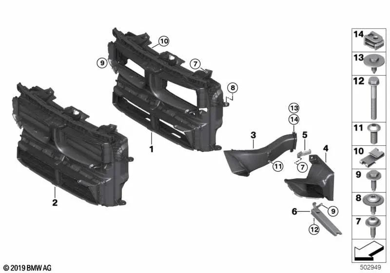 Air guide with valve control for BMW X1 F48N (OEM 51748493426). Original BMW.