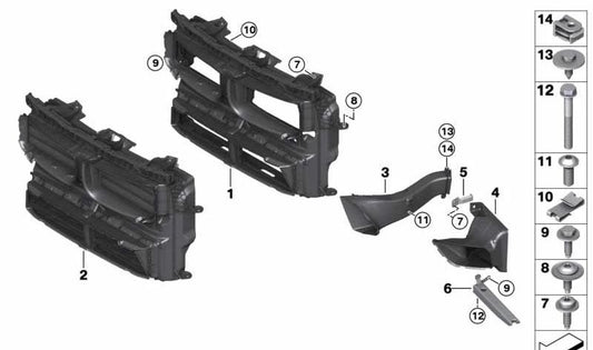 Conducción de aire con control de válvulas para BMW X1 F48N (OEM 51748493428). Original BMW.