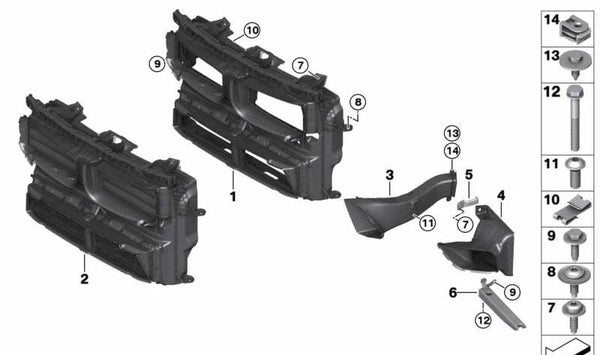 Conducto de aire OEM 51748493410 para BMW F48. Original BMW.