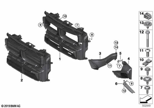 Conducto de aire del freno derecho para BMW F48N (OEM 51748075926). Original BMW.