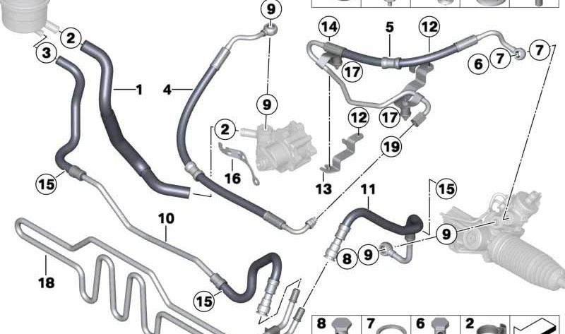 Tubo de expansión Parte 2 para BMW E84 (OEM 32416794669). Original BMW