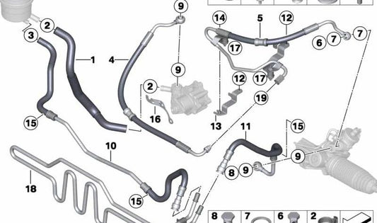 Tubo de expansión Parte 2 para BMW E84 (OEM 32416794669). Original BMW