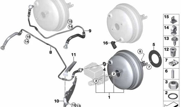 Servofreno OEM 34337851225 para BMW F85, F86 (Original BMW).