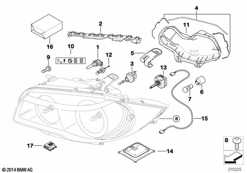 Caja electrónica ALC sin codificar para BMW Serie 1 E81, E82, E87, E87N, E88, X1 E84 (OEM 63117180829). Original BMW.