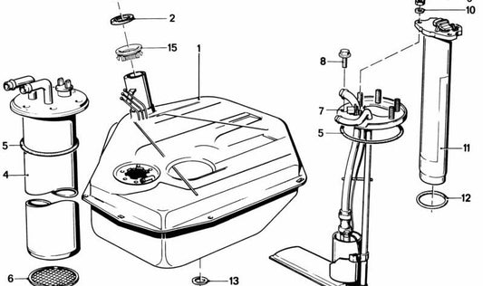 Depósito de Combustible Metálico para BMW E12, E28, E24 (OEM 16111178881). Original BMW.