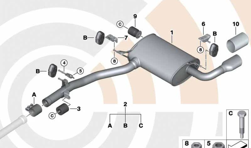 Izquierdo Heck -Stille OEM 18207619913 für BMW F25, F26. Original BMW.