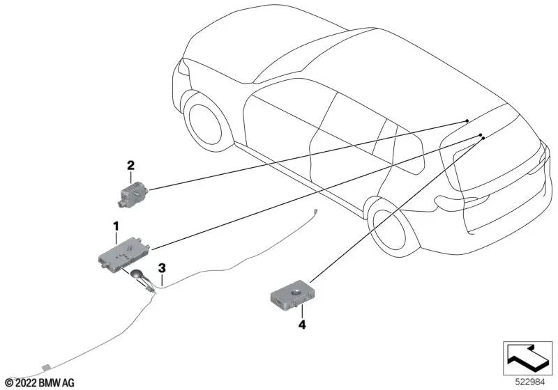 Amplificador de antena para BMW X5 F95, G05 (OEM 65206839349). Original BMW