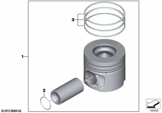 Kolbenring-Reparatursatz für BMW F20, F21 Serie 1, F22 Serie 2, E90N, E91N, E92N, E93N, F30, F31, F34 Serie 3, F32, F33, F36 Serie 4, F07, F10, F11 Serie 5, E84 X1 , F25 X3, F15 X5 (OEM 11257812638). Original BMW