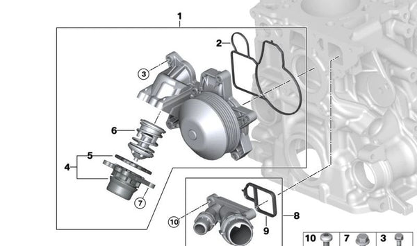 Junta de perfil para BMW E81, E82, E87N, E88, E90, E90N, E91, E91N, E92, E92N, E93, E93N, E60N, E61N, F07, F10, F11, F01, F02, E84, E83N, E70N, E71 (OEM 11517805190). Original BMW