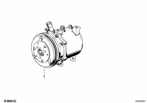 Compresor de aire acondicionado para BMW Serie 3 E36 (OEM 64528390228). Original BMW