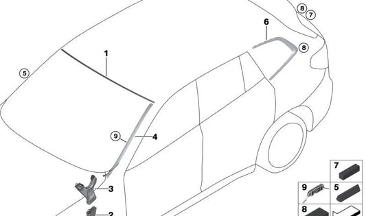 Canal de drenaje de agua superior derecho OEM 51317411522 para BMW G01, G08, F97, G02, F98. Original BMW.