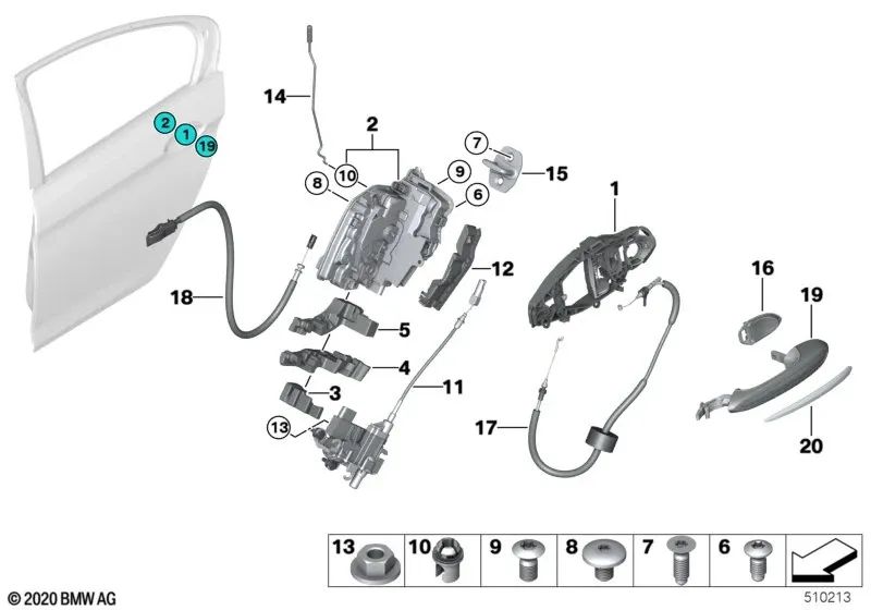 Moldura cromada derecha para BMW F90, G30, G31, G32 (OEM 51219491474). Original BMW