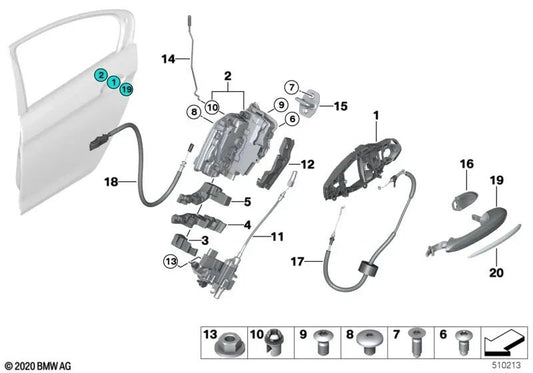 Moldura cromada derecha para BMW F90, G30, G31, G32 (OEM 51219491474). Original BMW