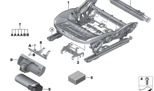 Supporto per coscia OEM regolabile 52109493386 per BMW F70, U06, U11, U10, G45. BMW originale.