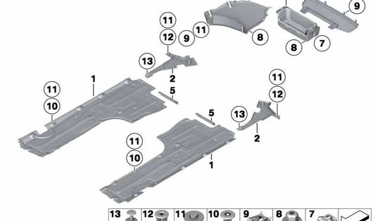 Cubierta trasera central OEM 51757223204 para BMW F07. Original BMW.