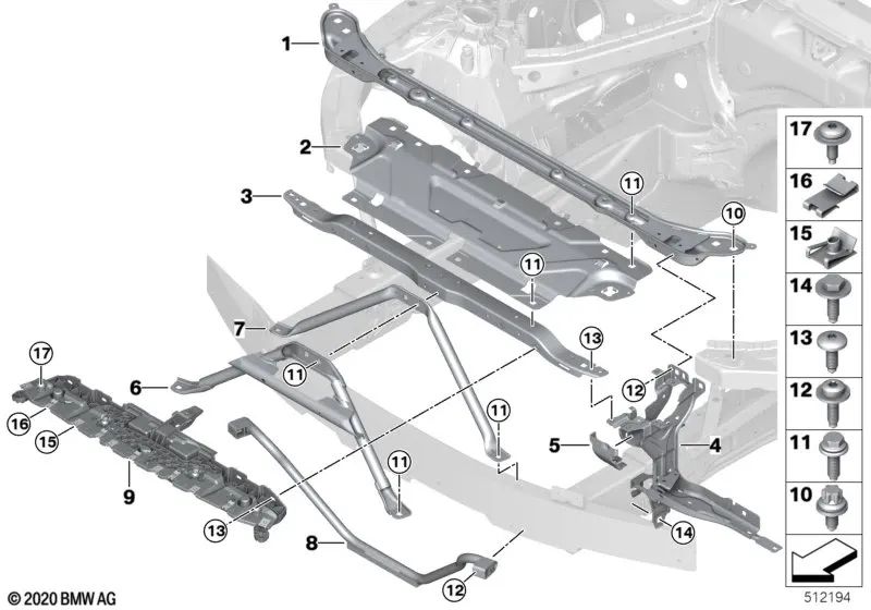 A-Stütze for BMW 4 Series G22, G23 (OEM 51649464967). Genuine BMW