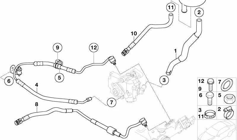 Manguito de expansión OEM 32416781790 para BMW E65, E66. Original BMW.