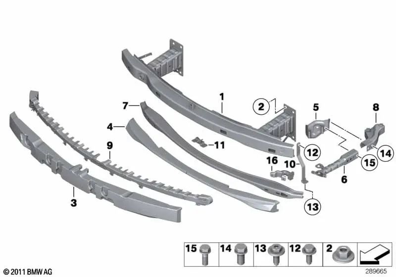 Amortiguador inferior para BMW Serie 1 E82, E88 Serie 3 E92N, E93N (OEM 51647229187). Original BMW