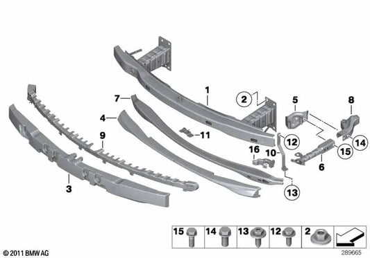 Barra vertical derecha para BMW Serie 3 E92N (OEM 51118054244). Original BMW.