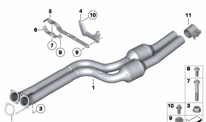 Suporte de tubo frontal OEM 18207586700 para BMW Z4 E89. BMW original.