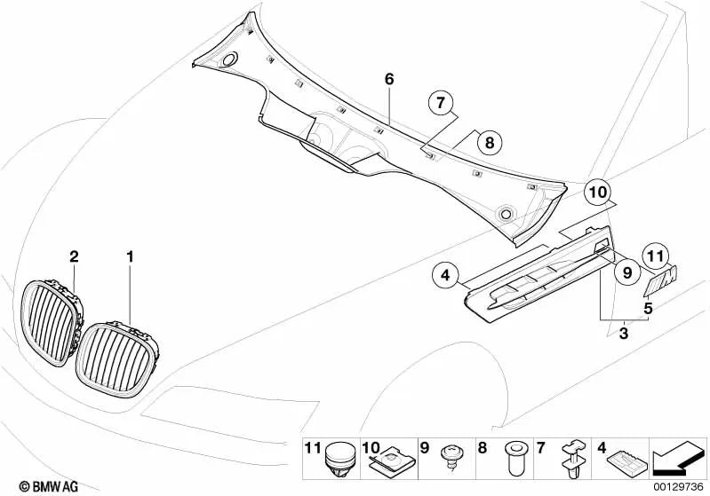 Emblema frontal para BMW (OEM 51142492942). BMW original