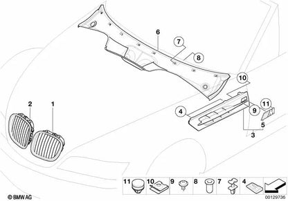 Front emblem for BMW (OEM 51142492942). Original BMW