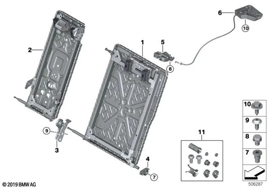 Soporte central para BMW Série 5 F90, G30, G38, Série 8 F93, G16 (OEM 52207385903). Original BMW