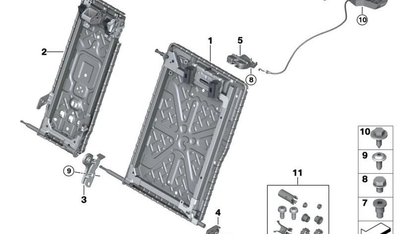 Estructura de Respaldo Carga Central para BMW F90, G30, G38, F93, G16 (OEM 52207385900). Original BMW