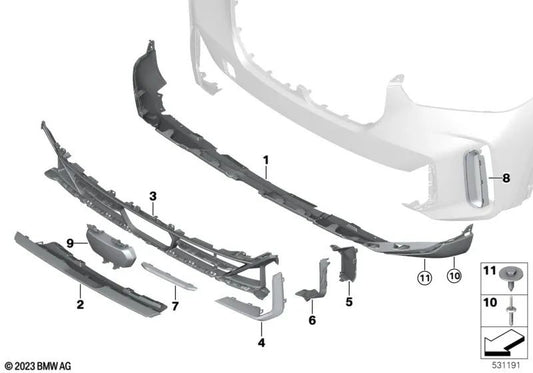 Tira cromada derecha para BMW G05N (OEM 51115A2F202). Original BMW.