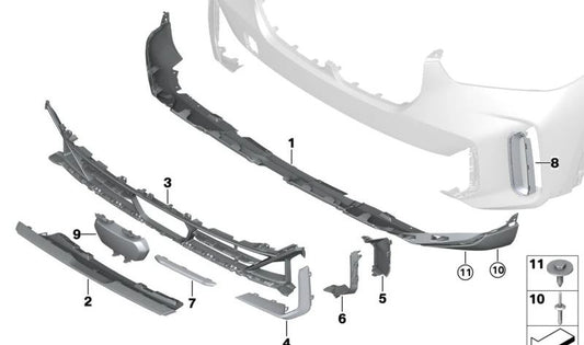 Blende Air Curtain links für BMW X5 G05N (OEM 51115A241D7). Original BMW