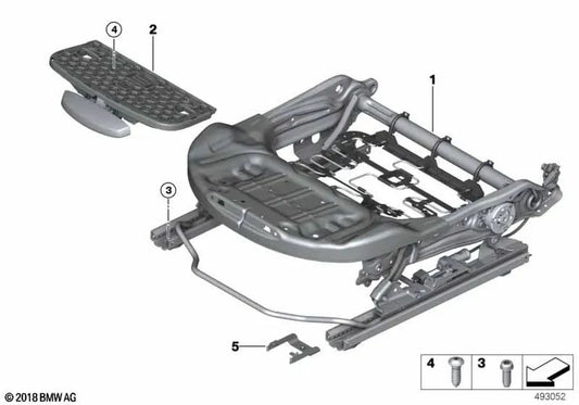 Mecanismo de asiento deportivo derecho para BMW Z4 G29 (OEM 52109490104). Original BMW.