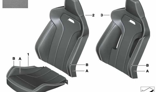 Funda Respaldo Asiento Deportivo Cuero Izquierda para BMW F87N (OEM 52107998533). Original BMW