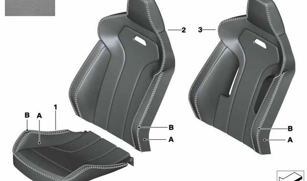 Funda Respaldo Asiento Deportivo Cuero Izquierda para BMW F87N (OEM 52107998533). Original BMW